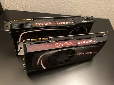 2 X EVGA Nvidia Geforce GTX 570 W/ Backplate (Not Working - For Parts) • $15
