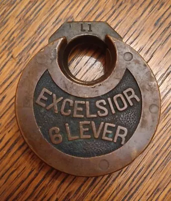 Vintage Industrial Excelsior 6 Lever Brass Lock Padlock No Key • $9.99