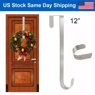 12  Nickel Long Over Door Hook Hanger Front Door Wreath Metal Hook Organizer NEW • $6.86