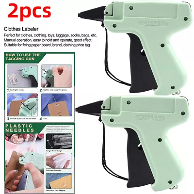 2 Set Tagging Gun System With 1000 Barbs Price Tag For Garment Label Clothes UK • £10.79
