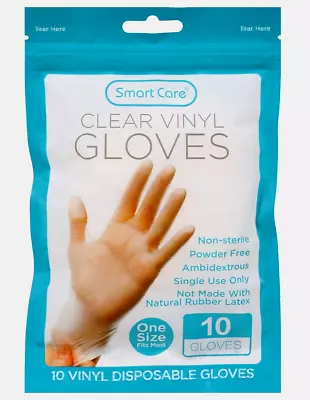 Clear VINYL GLOVES ~10 Pack ~Powder Free ~Disposable ~One Size Fits Most For • $6.15