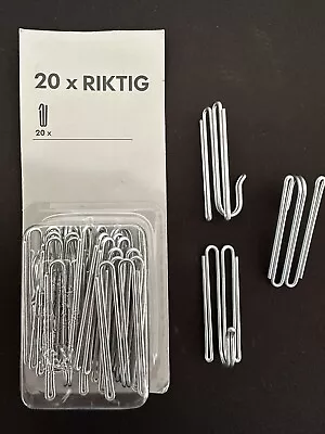 IKEA RIKTIG Curtain Hook Steel 20 Pack New 402.122.03 • £2.75