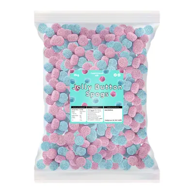 Candycrave Jelly Button Spogs Gummy Pick N Mix Party Sweets Full Bulk Bag 2kg • £12.99