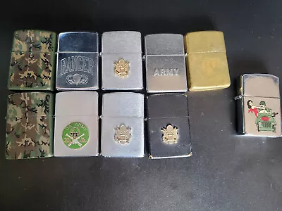 Set Of 9 Zippo Military American US Army Rangers More One Lighter Gift • £180.09