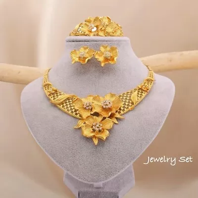 Gold Jewelry Set  African Jewelry Set Choker Jewelry Set Wedding Jewelry Gift • $57.78