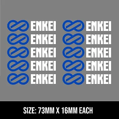 10x ENKEI WHEEL DECALS Stickers Blue/White - JDM Skyline GTR Silvia EVO WRX RX7 • $10.95