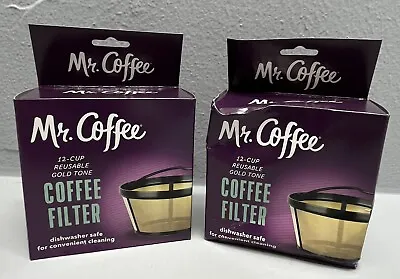 Mr. Coffee 12 Cup Reusable Gold Tone Coffee Filter Lot Of 2 • $6.99