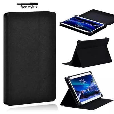 Black Folio Leather Tablet Stand Protective Cover Case For XGODY Series + Stylus • £4.99