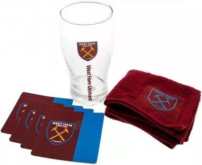 West Ham FC Mini Football Bar Set (Pint Glass TowelCoasters) • £18.99