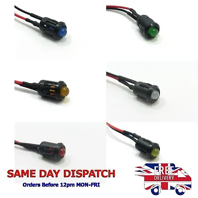 12V Defused 3mm/5mm LED Emitter Diode Light Cable Line Wire Pre-Wired + Holder • £2.56