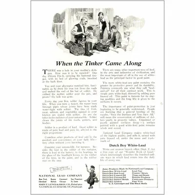 1922 Dutch Boy White Lead: When Tinker Came Along Vintage Print Ad • £6.51