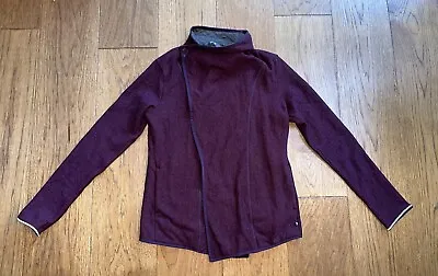 Mountain Hardwear Sweater Womens Sz M Maroon Sarafin Wrap Jacket Wool Blend • $24.99