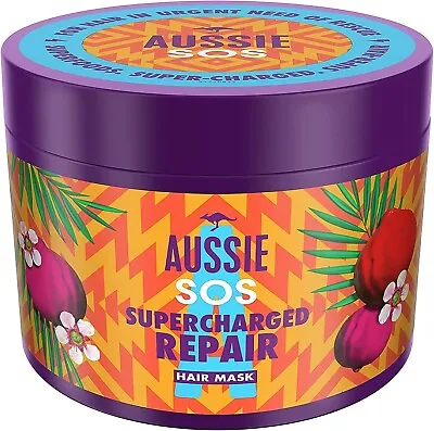 Aussie Repair Hair Mask For Dry Damaged Hair Supports Hair Growth SOS Vegan For • £9.94