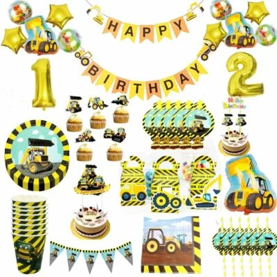 $11.72 • Buy Disposable Tableware Construction Tractor Theme Party Decorations Kids Party