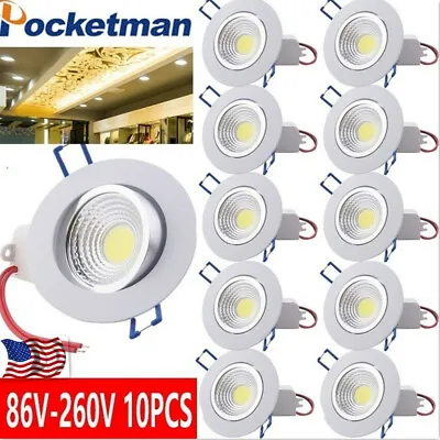 10PC 7W/9W/12W COB LED Chip Downlight Recessed Ceiling Light Spotlight 110V/220V • $46.59