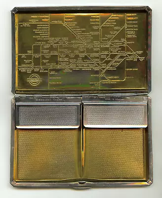 1948 London Underground Map On A Metal Cigarette Holder • £24