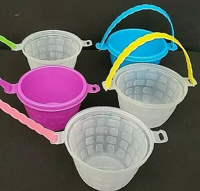 Set Of 5 Easter Egg Coloring Dye Dying Kit Cups Plastic Bowls Spring Home Decor • £4.83