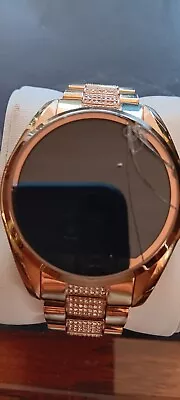 Michael Kors Smart Watch Womens Rose Gold  Working But Has Broken Screen Glass  • $6.96
