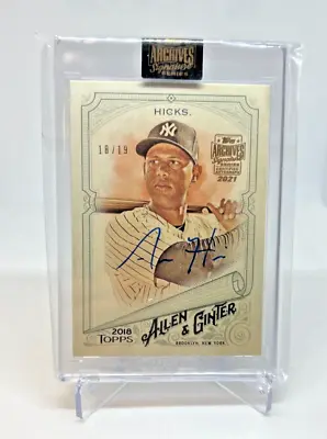 2021 Topps Archives Signature Series Aaron Hicks Encased On Card AUTO 18/19 SSP • $16.19