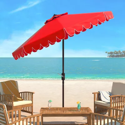 SAFAVIEH Outdoor Collection Venice Single Scallop 9-Foot Tilt Umbrella | • $148.99