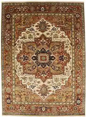 Large Geometric Tribal Design 9X12 Heriz Serapi Oriental Rug Farmhouse Carpet • $1905.85