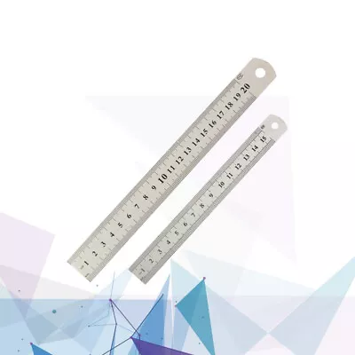 2pcs Stainless Steel Double Scale Rulers - 20cm And 15cm Sizes • £5.48