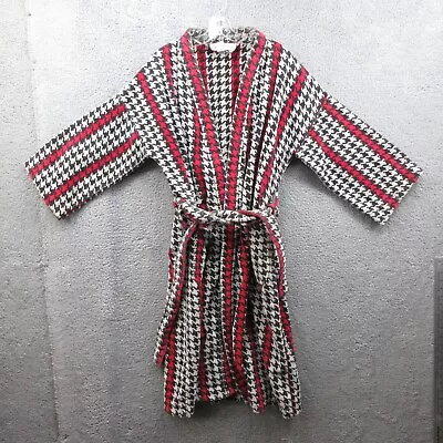 Perry Ellis Portfolio Robe Mens Vintage One Size Houndstooth Red White 90's • $29.99