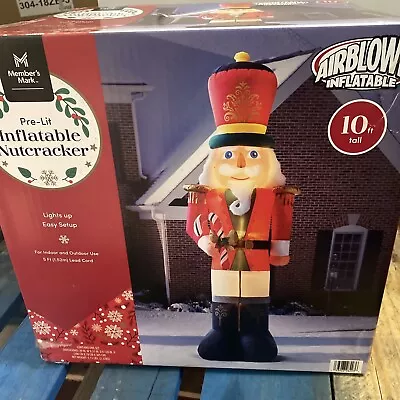 Member's Mark 10’ Foot Pre-Lit Inflatable Nutcracker Indoor Outdoor Red NEW • $85