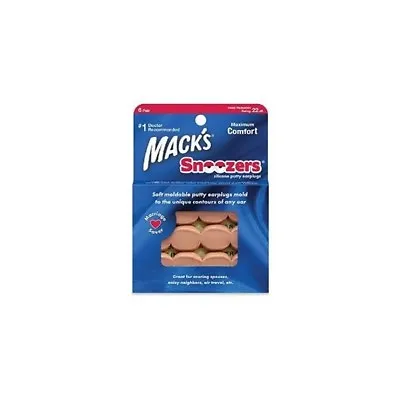 Mack's (Macks) Snoozers Silicone Putty Ear Plugs X 6 Pairs (FREE UK P&P) • £4.95