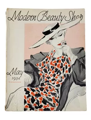 Vintage May 1934 Modern Beauty Shop Magazine Womens Hairstyles Beauty Trends • $94.99