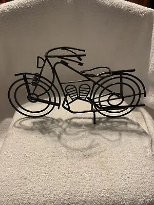 Vintage BICYCLE Metal Sculpture Decor Art Freestanding 12 X 7 Figure • $17.99