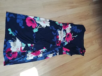 Coast Navy Floral Dress Size 16 • £3.99