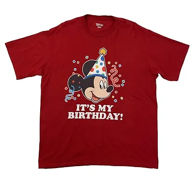 Disney Its My Birthday Graphic T Shirt Mens XL Short Sleeve Crew Mickey Mouse • $16.95
