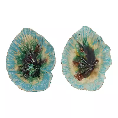 Antique English Majolica Leaf Dishes (2) • $449