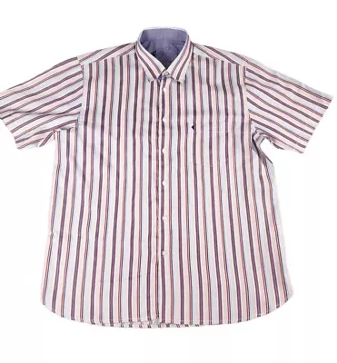 Gabicci Shirt Men Large Striped Short Sleeve • £14.99
