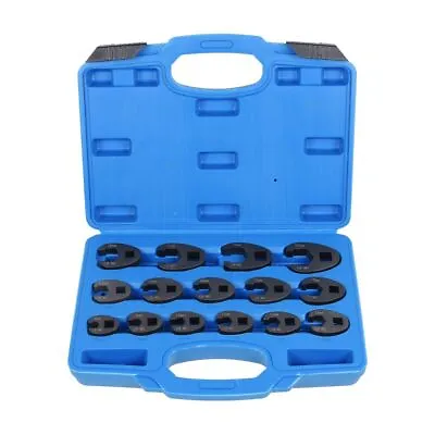 15pc Metric Crowfoot Wrench Set 8-24mm 3/8  1/2  Drive Large Crows Foot Spanner • £27.99