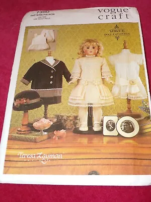 🌺 Vogue #7350 - 18  (fits American Girl Doll) Heirloom Doll Clothing Pattern Ff • $18.04
