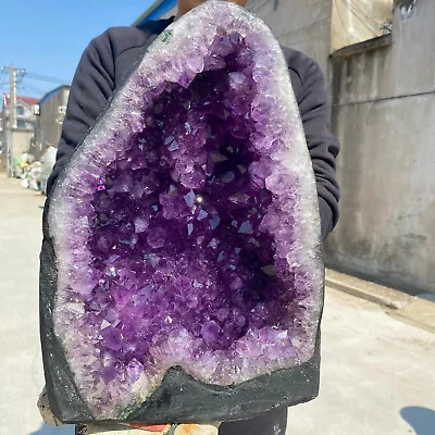 32.4lb Large Natural Amethyst Geode Quartz Cluster Crystal Specimen Healing • $355