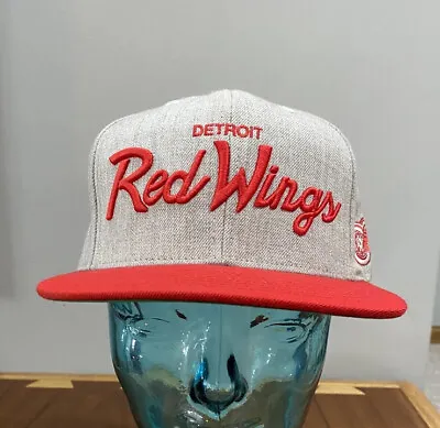NHL Detroit Red Wings Hat: Mitchell & Ness: Vintage Design: Adjustable. Script. • $24.99