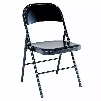 All-Steel Metal Folding Chair Double Braced Black/Grey • $16.77