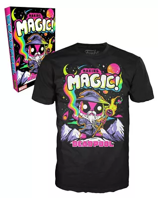 Funko Pop! Tees Marvel Deadpool Black Light T-Shirt - Making Magic Exclusive L • £37.47