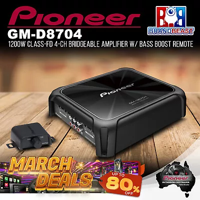 Pioneer GM-D8704 1200W Class-FD 4-Channel Bridgeable Amplifier • $299.17