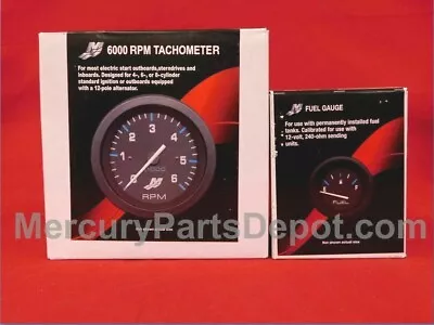 Mercury Analog Gauge Set - Black - 6K Tachometer & Fuel • $107.36