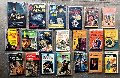 Vintage Paperbacks- Mystery Sc-Fi Western Romance-- Lot Of 24-- 1940s-1970s • $65