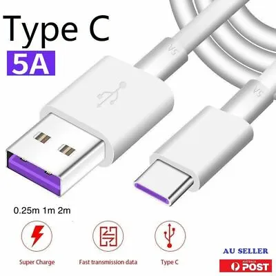 5A Super Fast Charge Type C Cable  With DATA For Huawei Sumsung Google Xiaomi • $4.99