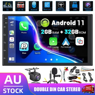 2+32G 7''Double Din Car Stereo Bluetooth Head Unit For Apple CarPlay Android 11 • $88.85