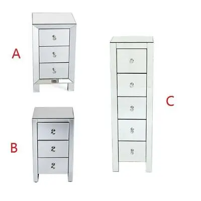 Mirrored Furniture Glass Bedside Cabinet Table With Drawer Bedroom New • £89.99