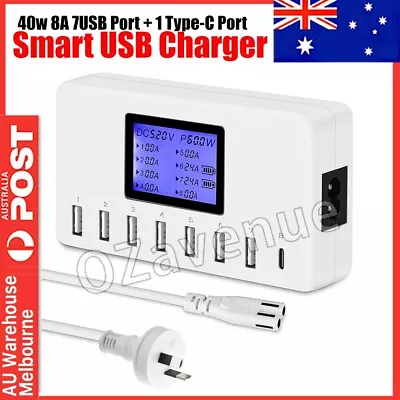 $29.81 • Buy Charging Station Multi Dock 8 Port USB Hub Power Adapter Phone Charger Desktop