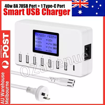 $29.81 • Buy USB Hub Charging Station 8 Port Phone Charger Multi Dock Charger Power Adapter