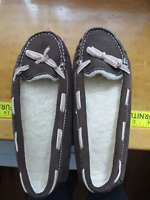 LL Bean Shoes Womens Size 8 Hearthside Slippers BROWN Slip On NWOB • $14.99